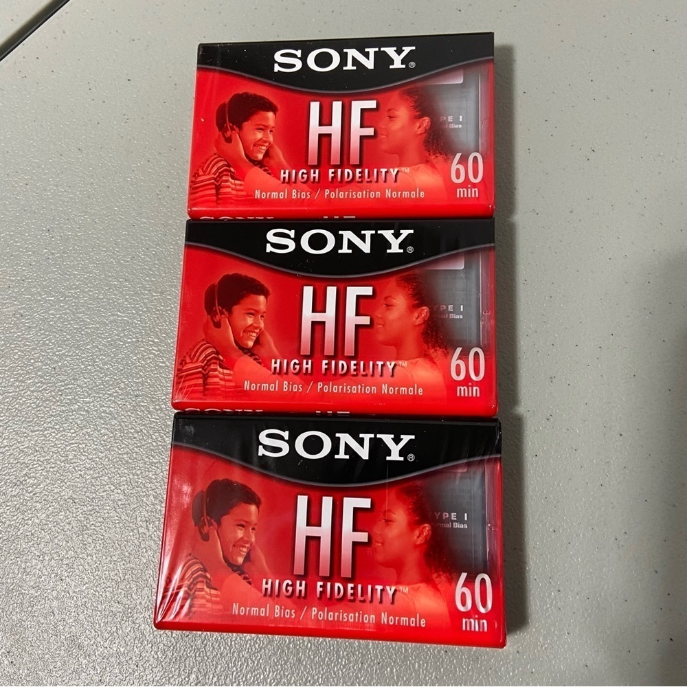 Sony C60HFRL Cassette Tape HF High Fidelity Normal Bias 60 min Lot of 3 Sealed